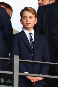 BERLIN, GERMANY - JULY 14:  Prince George of Wales looks on prior to the UEFA EURO 2024 final match between Spain and England at Olympiastadion on July 14, 2024 in Berlin, Germany. (Photo by Chris Brunskill/Fantasista/Getty Images)