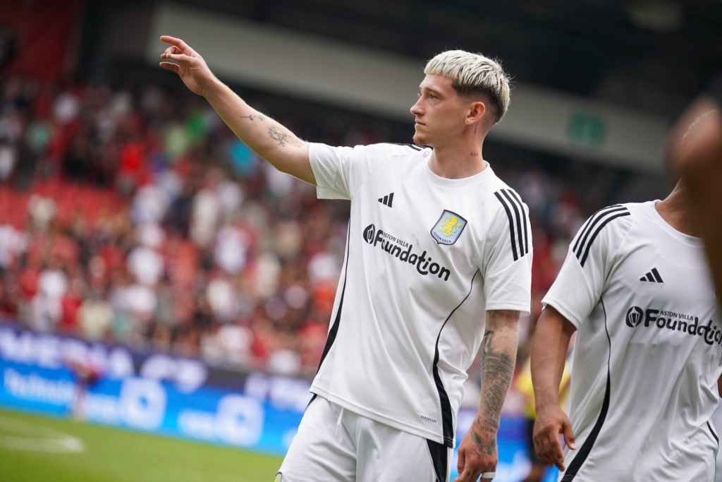 Louie Barry in action for Aston Villa in pre-season 2024.