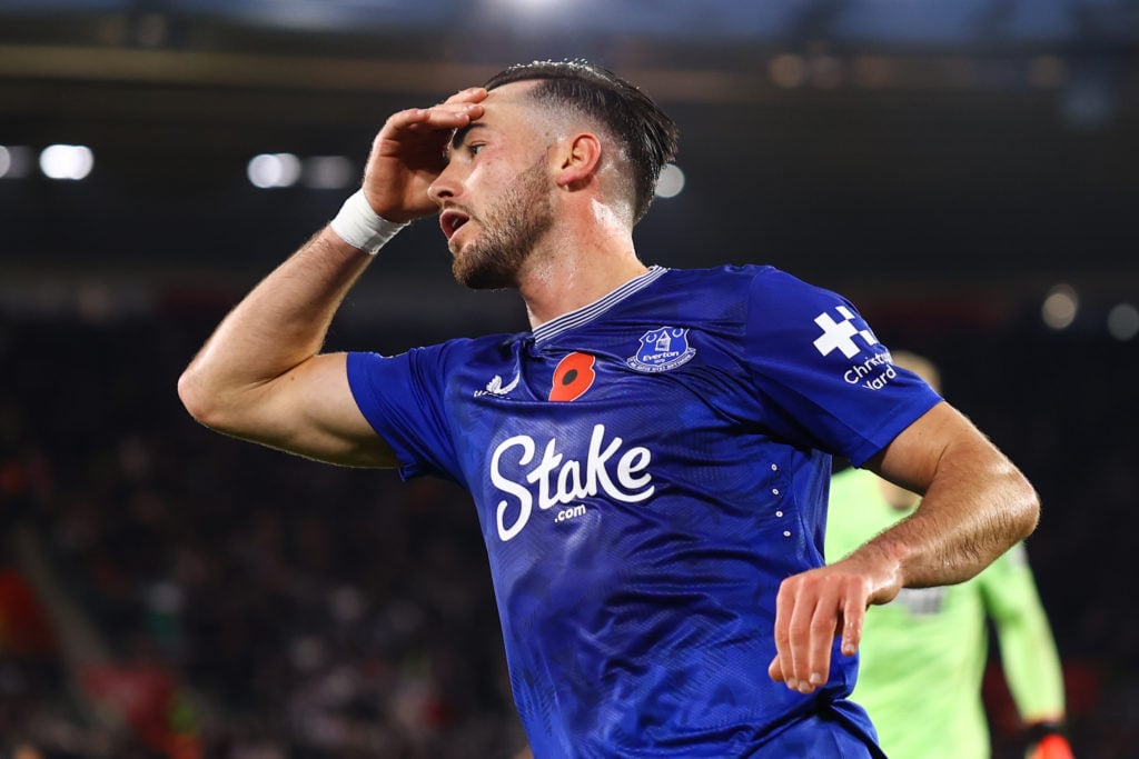Jack Harrison in action for Everton.