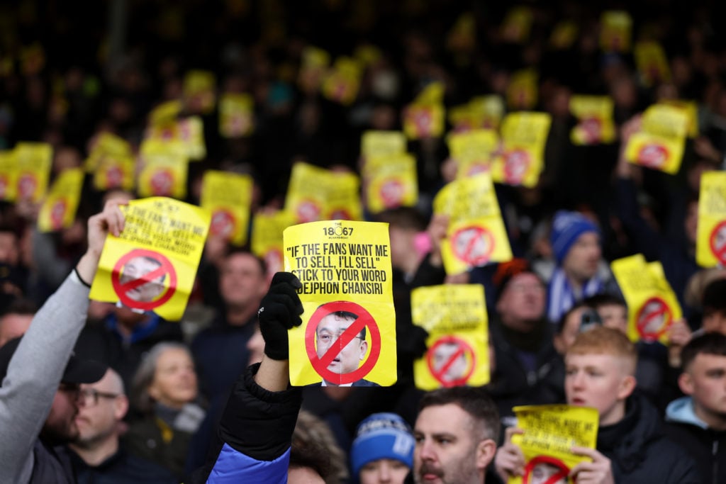 Sheffield Wednesday supporters protest against team owner Dejphon Chansiri