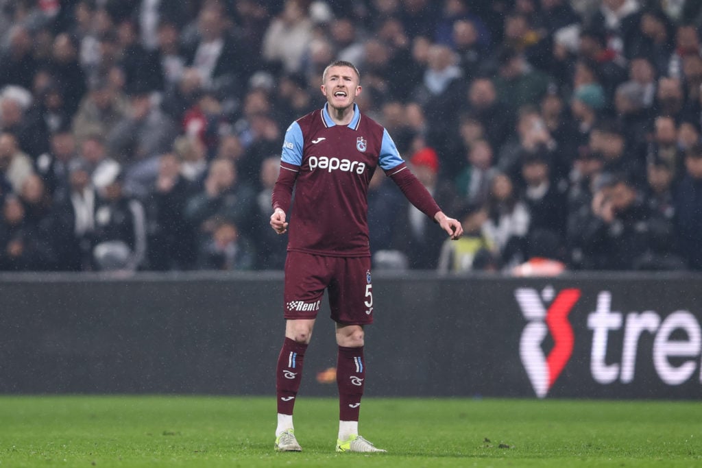 John Lundstram of Trabzonspor reacts during the Turkish Super League match between Besiktas and Trabzonspor