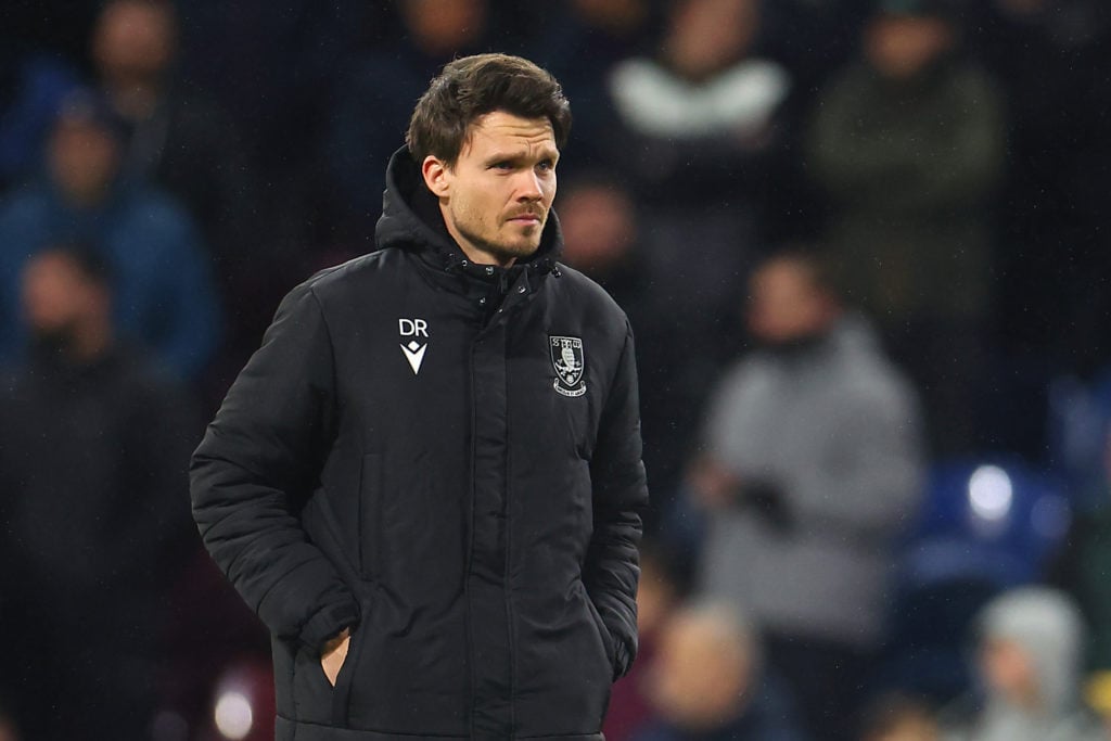 Danny Rohl, Manager of Sheffield Wednesday, walks out