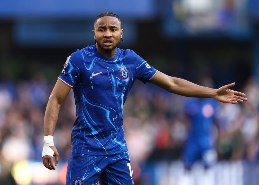Christopher Nkunku during a Premier League match for Chelsea.