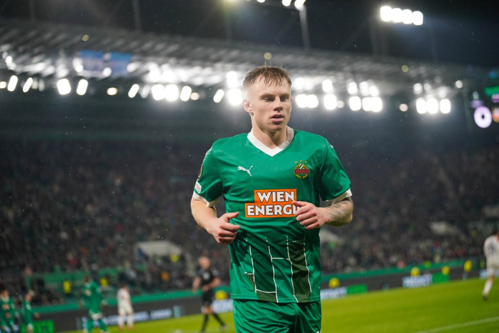 Isak Jansson during Rapid Wien's Conference League game against FK Borac