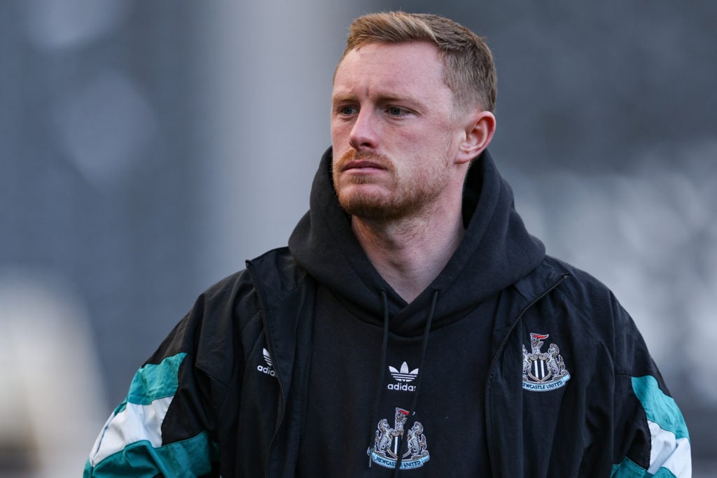 Sean Longstaff at St. James' Park before Newcastle United vs Brentford.