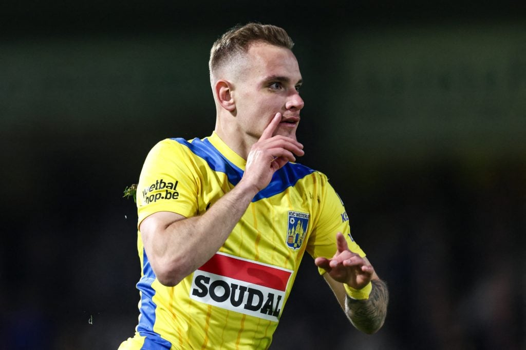 Westerlo's Matija Frigan celebrates