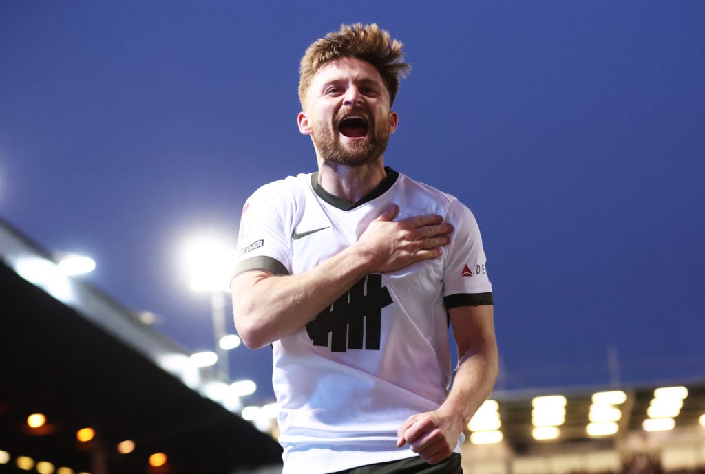 Alfie May celebrates during Peterborough United FC v Birmingham City FC - Sky Bet League One