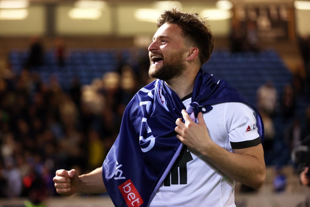 Alfie May celebrates after Peterborough United FC v Birmingham City FC - Sky Bet League One