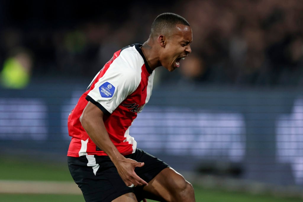 Igor Paixao celebrates for Feyenoord.