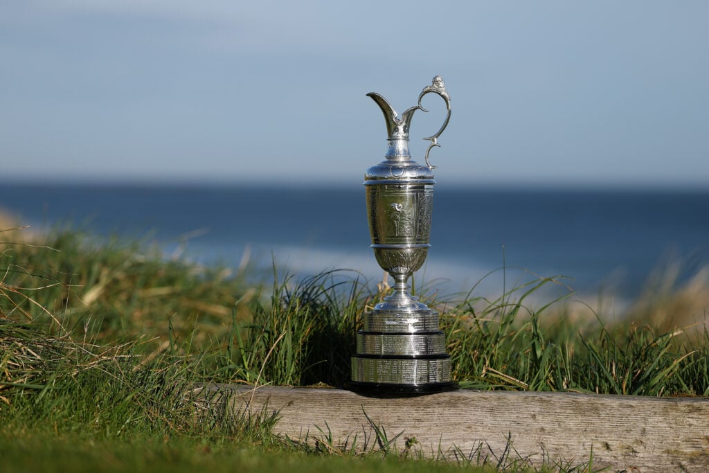 The Claret Jug pictured at Royal Portrush ahead of the 153rd Open Championship