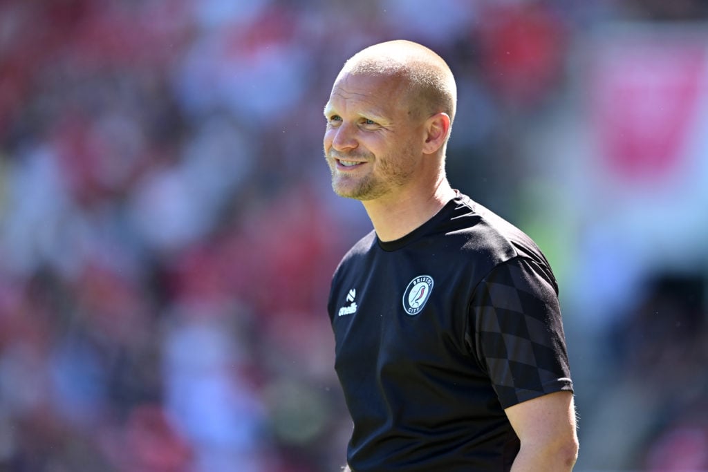 Liam Manning, Manager of Bristol City looks on during the Sky Bet Championship match between Bristol City FC and Preston North End FC