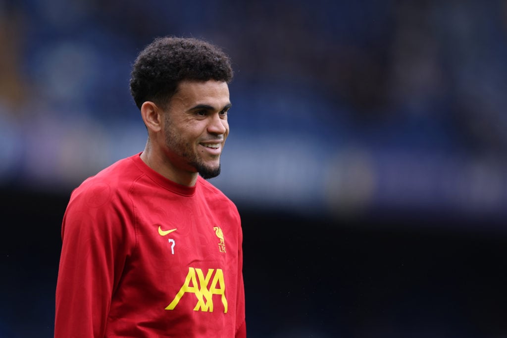 Luis Diaz pictured during a Premier League game between Liverpool and Chelsea.
