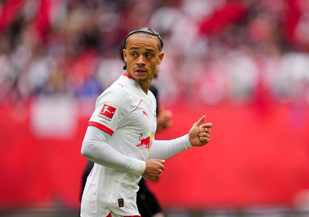 Xavi Simons playing for RB Leipzig against Stuttgart in the Bundesliga.