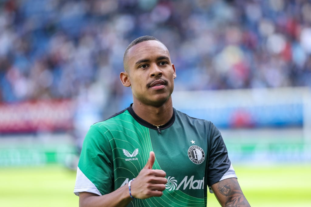 Feynoord winger Igor Paixao giving a thumbs up.