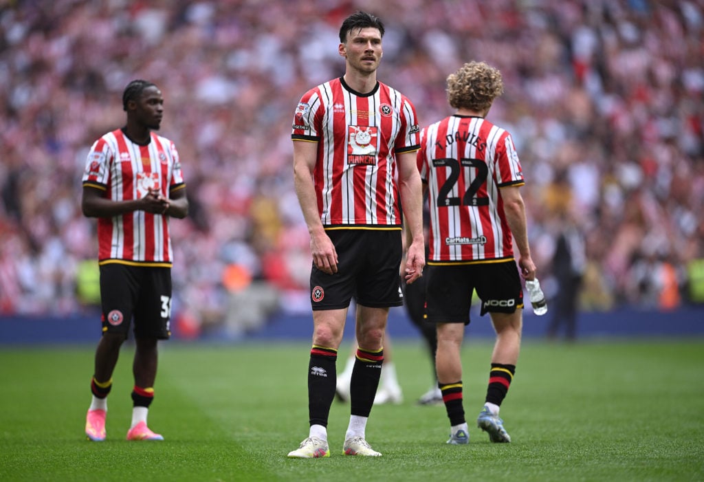 Kieffer Moore of Sheffield United looks dejected