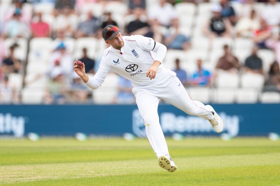 Joe Root #66 of England participates in the First Rothesay Test match between England and India at Headingley Cricket Ground in Leeds, England, on June 20, 2025. (Photo by Mike Morese | MI News/NurPhoto via Getty Images)