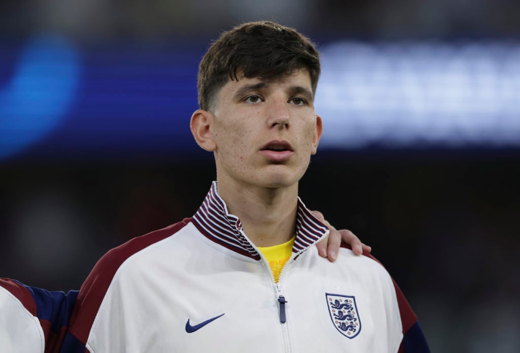 James Beadle of England looks on as he lines up on the pitch
