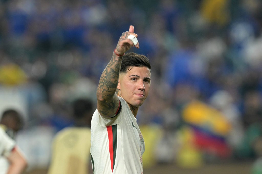 Enzo Fernandez reacts after Chelsea's Club World Cup fixture vs Palmeiras