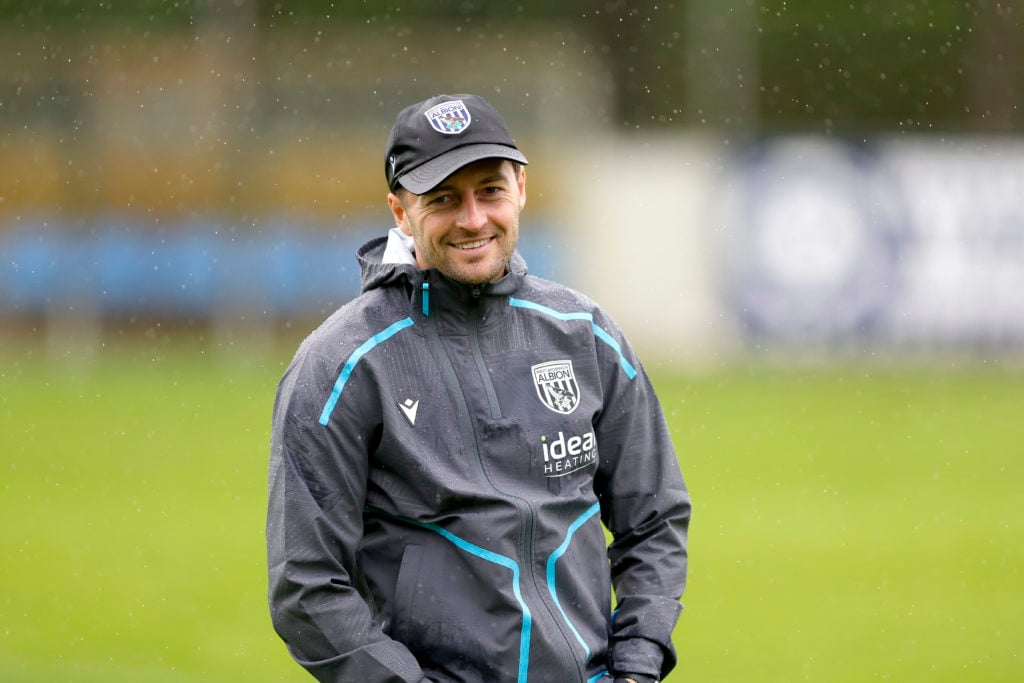 Ryan Mason Head Coach of West Bromwich Albion is all smiles during a training session