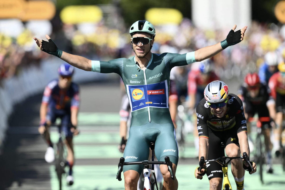 Tour de France, stage eight: Jonathan Milan takes first win, and increasing tension between UAE and Visma