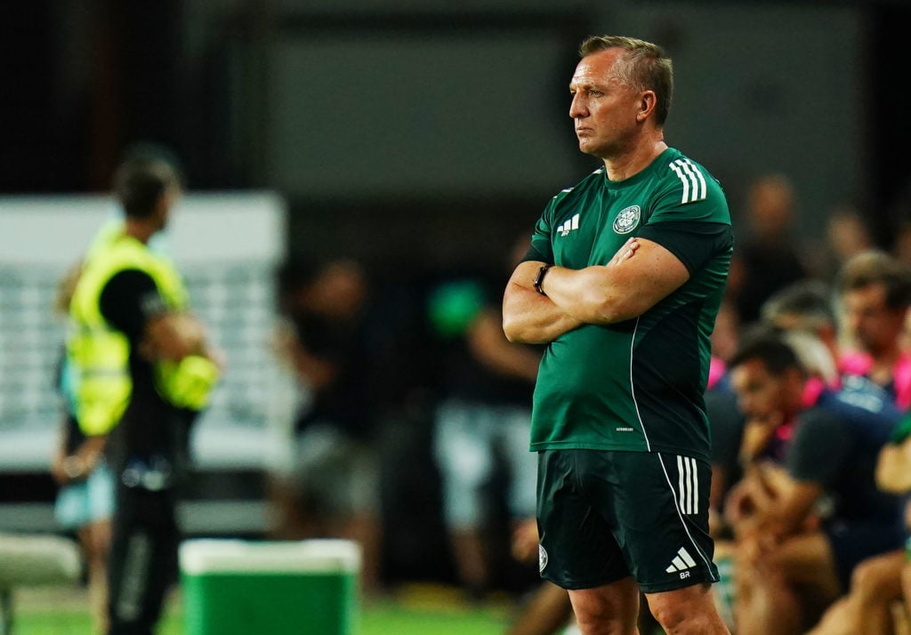 Brendan Rodgers watches on from the touchline as Celtic beat Sporting CP