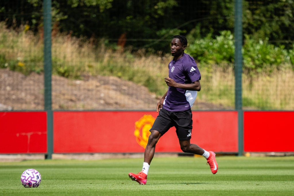 Sekou Kone at Carrington for pre-season training with Manchester United.