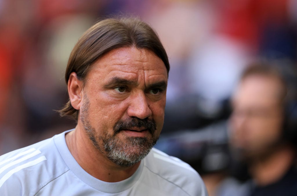 Daniel Farke during Leeds' friendly against Man United.