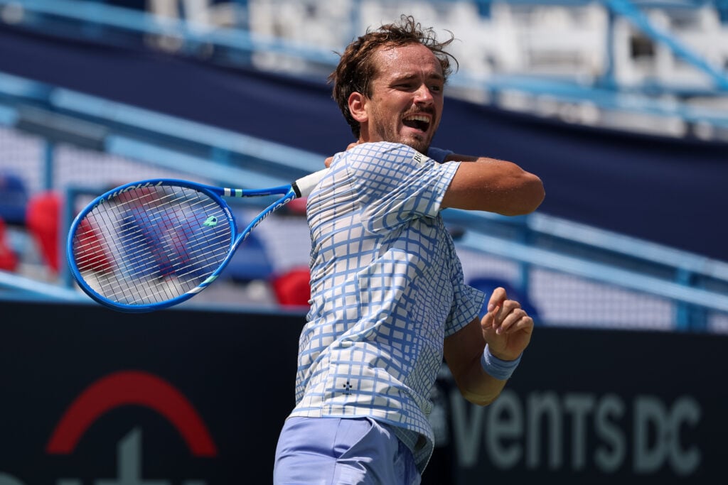 Daniil Medvedev in action at the Washington Open.