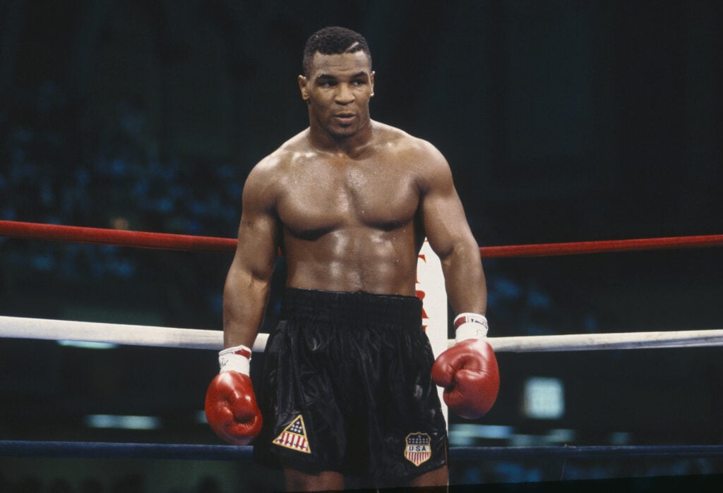 Mike Tyson during fight with Carl Williams