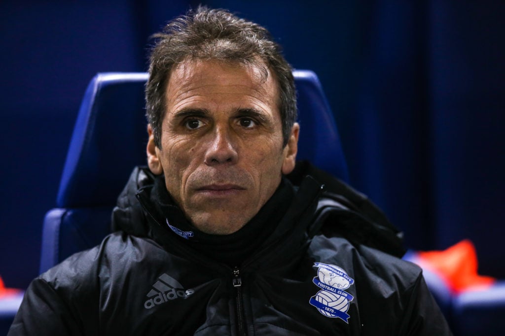 Gianfranco Zola in charge of Birmingham City at Sheffield Wednesday