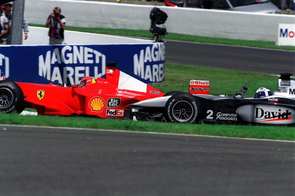 F1’s high-speed middle finger: David Coulthard relives his clash with Michael Schumacher