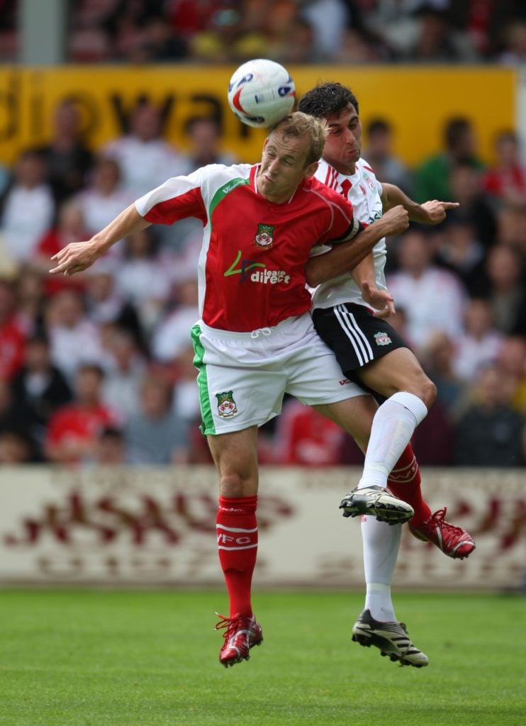 Neil Roberts for Wrexham against Liverpool