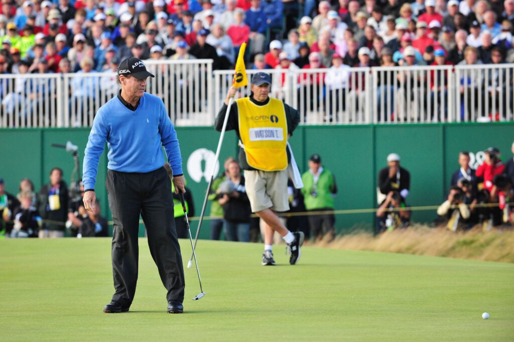 Tom Watson misses the putt to win the 2009 Open Championship at Turnberry