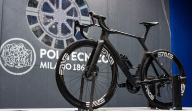 The Colnago Y1Rs in naked carbon in development