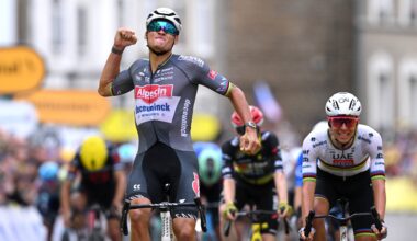 Mathieu van der Poel winning at the Tour de France