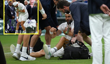 Wimbledon star in tears as he's forced to retire against Jannik Sinner despite leading as Grand Slam heartbreak continues