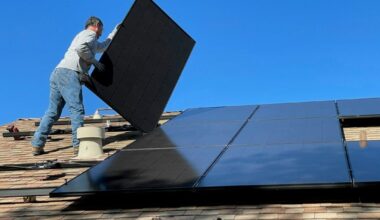 Rooftop solar installation.