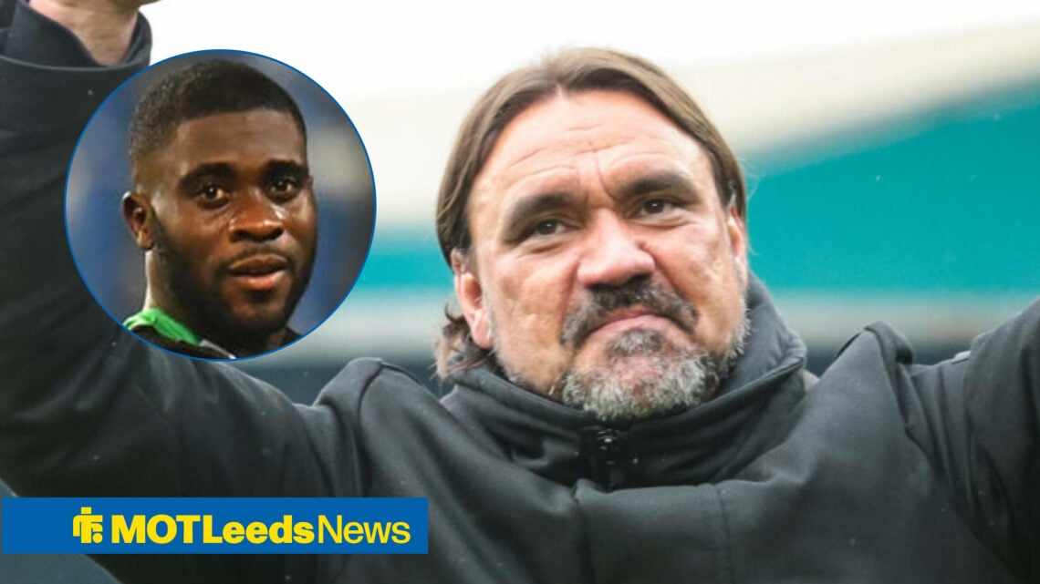 Leeds United manager Daniel Farke and Nice forward Jeremie Boga