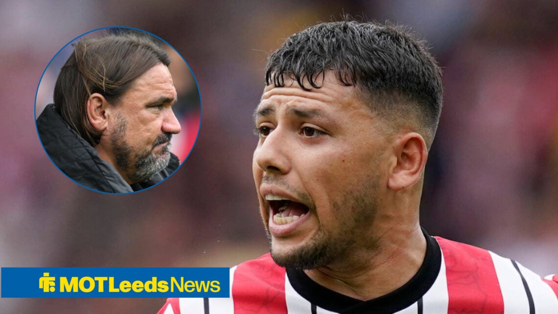 Leeds United manager Daniel Farke and Sheffield United midfielder Gustavo Hamer