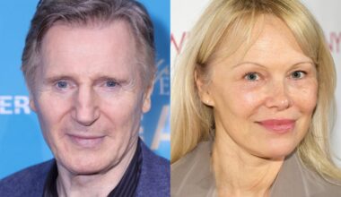Liam Neeson says he is ‘madly in love’ with Pamela Anderson after starring in Naked Gun