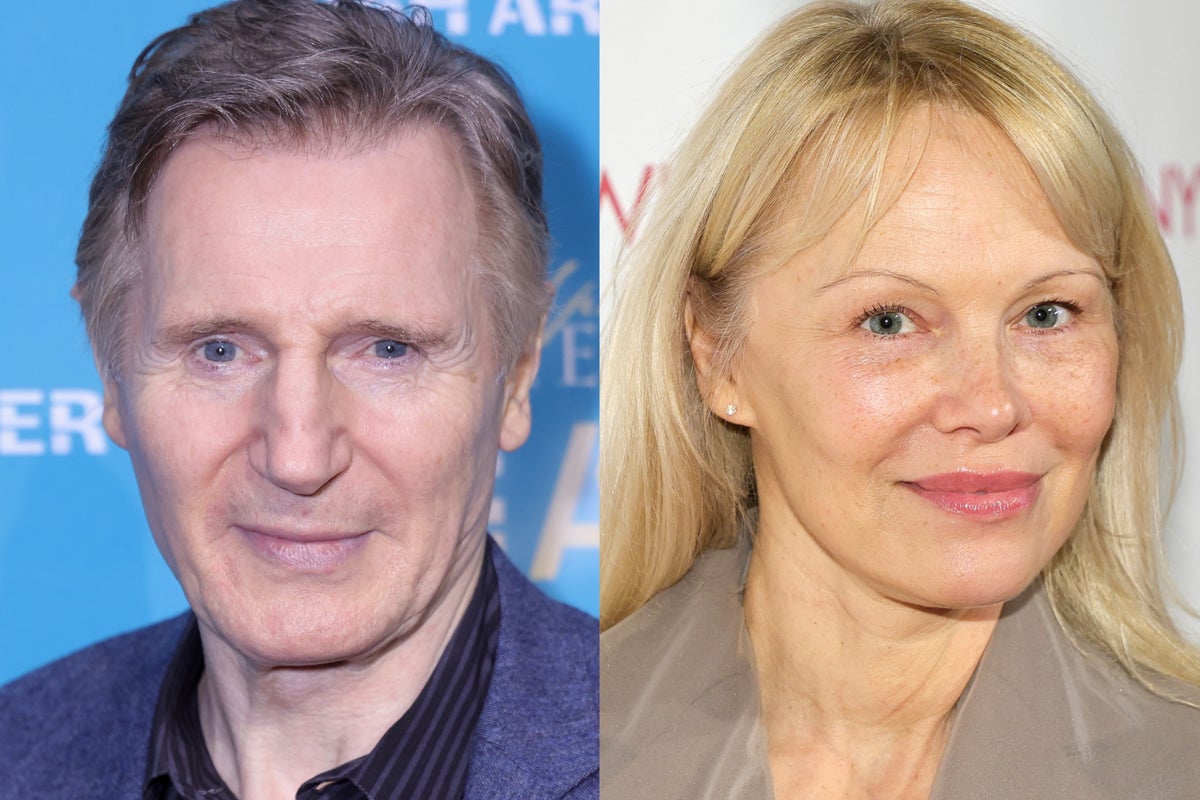 Liam Neeson says he is ‘madly in love’ with Pamela Anderson after starring in Naked Gun