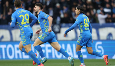 EMPOLI, ITALY - JANUARY 11: Liberato Cacace efrc reacts after against goal during the Serie A match between Empoli and Lecce at Stadio Carlo Castellani on January 11, 2025 in Empoli, Italy. (Photo by Gabriele Maltinti/Getty Images)
