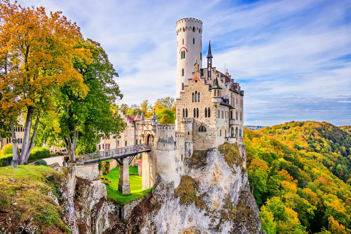 Germany, Lichtenstein Castle. Baden-Wurttemberg land in Swabian Alps.