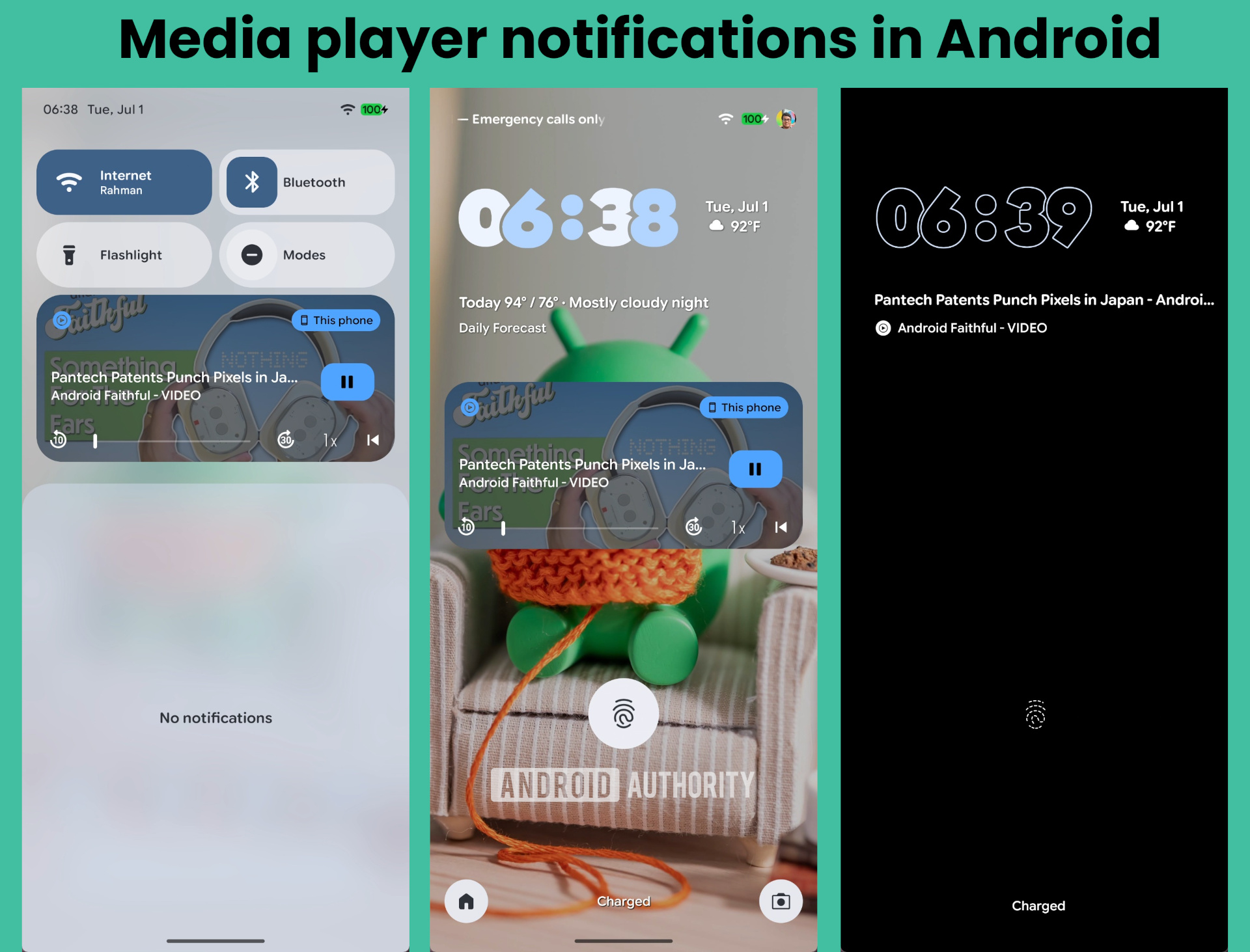 Media player notifications on Android