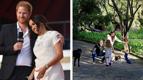 Prince Harry and Meghan Markle shared a picture of Lilibet, 3, and Archie, 5.(X)