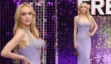 Lindsay Lohan makes a major reference with her dress at the London premiere of Freakier Friday.