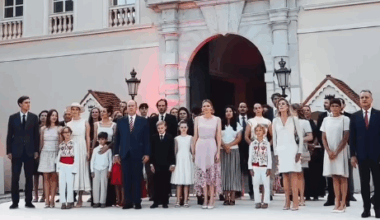 Princess Charlene of Monaco leads her royal family in celebrations for the 20th anniversary of the accession of her husband, Prince Albert