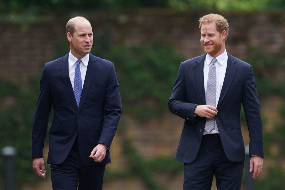 Prince William and Prince Harry walking together.