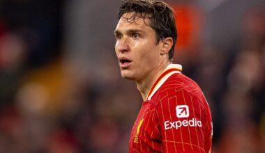 LIVERPOOL, ENGLAND - Wednesday, September 25, 2024: Liverpool's Federico Chiesa during the Football League Cup 3rd Round match between Liverpool FC and West Ham United FC at Anfield. (Photo by Ryan Brown/Propaganda)