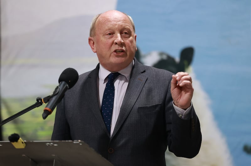 TUV leader and North Antrim MP Jim Allister speaking, at the Ulster Farmers’ Union rally at the Eikob Exhibition Centre, Lisburn, Co Antrim. Northern Ireland’s MPs and peers have united in a plea to the Government to rethink planned changes to inheritance tax for farmers. Picture date: Monday November 18, 2024.